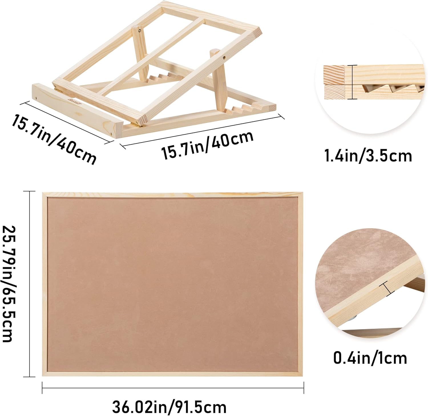 Becko US Puzzle Board & Bracket Set/Wooden Puzzle Board Kit/Jigsaw Puzzle Plateau – with Puzzle Board for Up to 1500 Pieces - Image 2